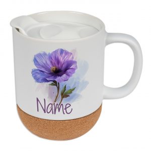 Blumen Tasse mit Deckel mit Namen | Graz Design