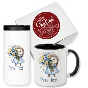 Kaffeebecher mit Tasse mit Namen und Igel | Graz Design