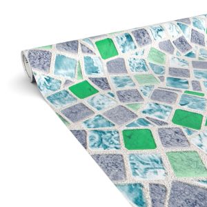 Klebefolie Möbelfolie matt selbstklebende Dekofolie Möbel 0,45x2m PVC-frei Mosaik Blau | tischschutz