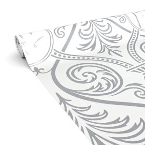 Klebefolie Möbelfolie selbstklebende Folie Dekofolie matt 0,45x2m PVC-frei Ornament Silber Grau | tischschutz