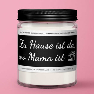 Mama Kerze "Zu Hause ist da, wo Mama ist." Duft: riesiger Blumenstrauß - Einzelne Kerze | So riecht die Welt
