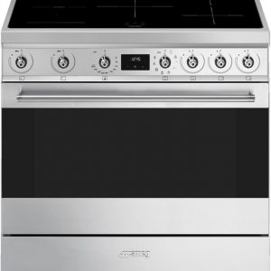 SMEG Stand-Elektroherd mit Glaskeramikfeld C9IMX2 (silber) | Premiumshop 24