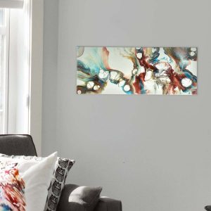 Acryl Pouring Bild 50x20cm “Turquoise Tides” – Raumzutaten.de | Online Shop | raumzutaten