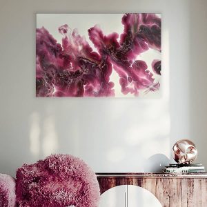 Acryl Pouring Bild 60x40cm “Velvet Wine and Steel Ribbons” Unikat – Raumzutaten.de | Online Shop | raumzutaten