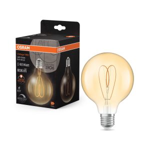 OSRAM Vintage 1906 Globe LED-Lampe Gold, 8W, 806lm, 95mm , Comfort warm white , E27 | LEDVANCE