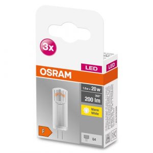 OSRAM LED Base Stiftsockellampe LED Lampe 12V (ex 20W) 1,8W / 2700K Warmweiß PIN G4 3er Pack | LEDVANCE
