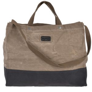 Feuerholz-Tasche Canvas 49x39x20cm “Neelum” khaki, auch als großer Shopper, Einkaufstasche Vintage Retro Look, Outdoor, Camping, Bushcraft BAREBONES |