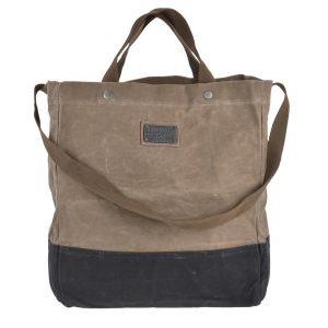 Shopper XL 37x39x18cm “Neelum” khaki, Damen Einkaufstasche, Handtasche Umhängetasche im Vintage Retro Look BAREBONES | Ordnung und mehr