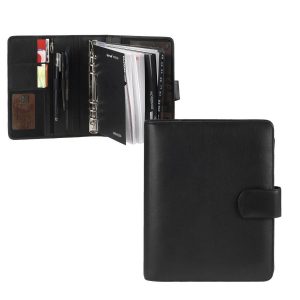 Bind Terminplaner A5 Leder schwarz Kalender | Ordnung und mehr