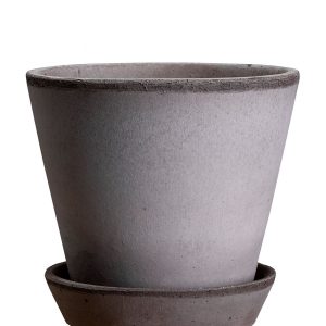 Blumentopf The Julie Raw Pot inkl. Untersetzer grey Ø 17 cm | Geliebtes Zuhause DE