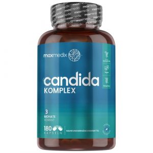 Candida Unterstützung – 180 Kapseln – Reguliert Hefe Infektionen & das Bakteriumniveau im Darm, Probiotika für den Darm in einer natürlichen Ergänzung
