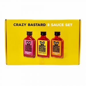 66,33 €/l Crazy Bastard 3 Sauce Set – Habanero & Tomatillo, Chipotle & Pineapple, Ghost Pepper & Mango | usa-food