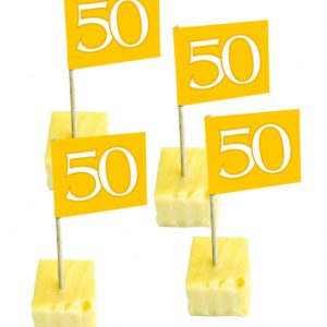 Cocktailspießchen Zahl 50 gold 50 St. Deko Picker | Karneval-Universe