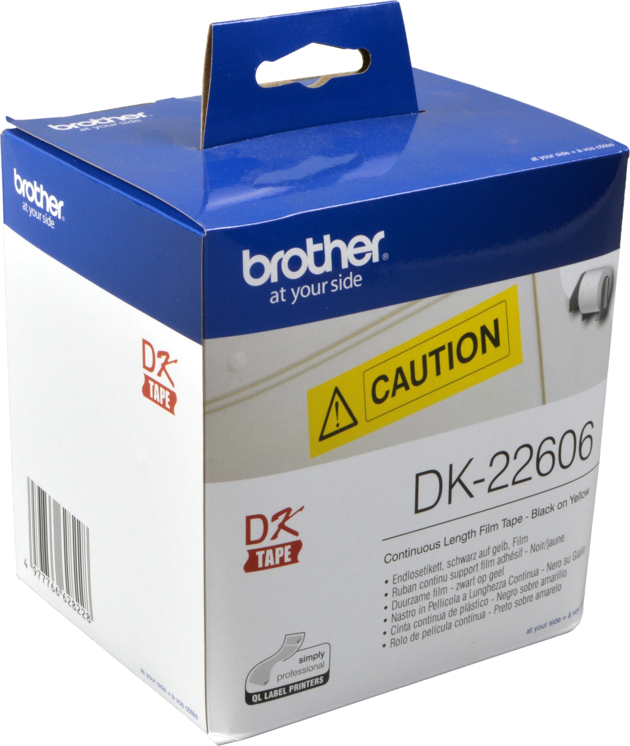 Brother PT Etiketten DK22606 gelb 62mm x 15,24m Rolle | Tonerpreis
