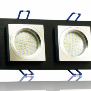 Doppel-Einbaustrahler Pures Alu geb?rstet rechteckig schwarz | bigE