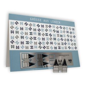Lübeck Edelstahl-Grußkarte mit Holstentor | Lübeck Places Shop