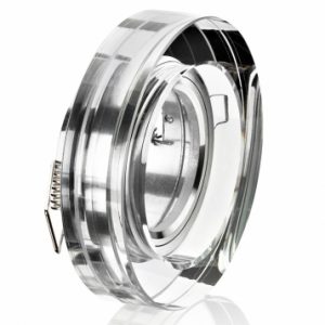 Einbaurahmen klares Kristallglas rund – Schnellspannkopf – vertieft | bigE