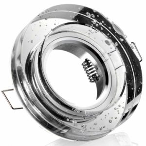 Einbaurahmen klares Kristallglas – rund – Blubber – Schnellspannkopf – vertieft | bigE