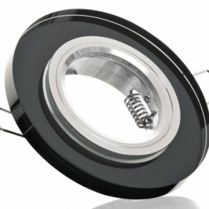 Einbaurahmen schwarzes Kristallglas – Rund – Schnellspannkopf – flach | bigE