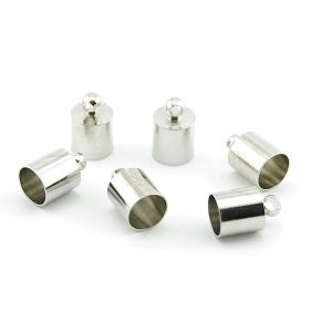 Endkappen für 6mm Bänder in silberfarben platiniert 10 Stück | vintageparts.eu
