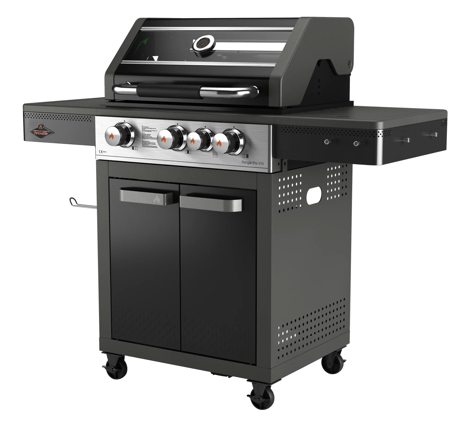 Gasgrill Ranger Pro 310 3-Brenner BBQ mit Kabinett und Seitenbrenner | Barrelkings.com