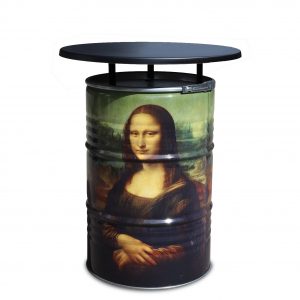 Design-Stehtisch 200L Mona Lisa mit schwarzer Platte | Barrelkings.com