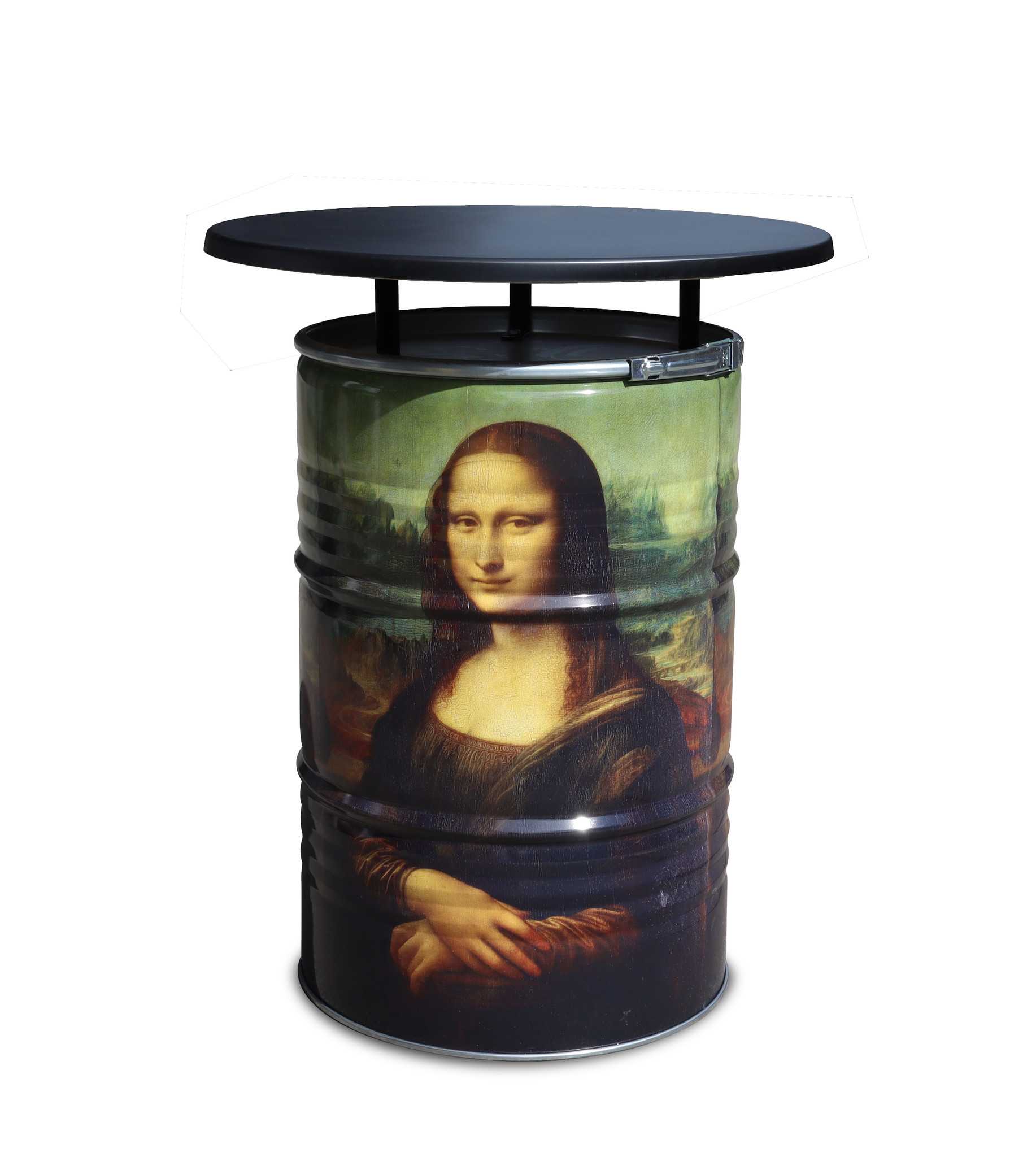 Design-Stehtisch 200L Mona Lisa mit schwarzer Platte | Barrelkings.com