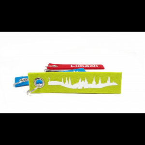 Filz-Schlüsselband Lübeck Skyline Rot | Lübeck Places Shop