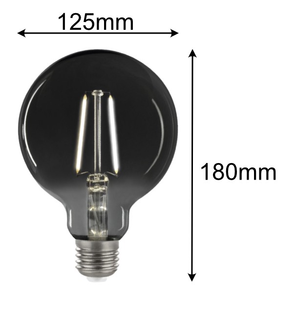 E27 Retro LED Rauchglas G125 | jungeslicht.de