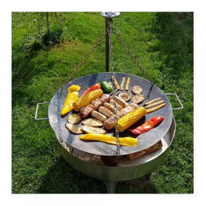 Wokpfanne für Grill mit Aufhängung Outdoor – Dreibein – Schwenkgrill – 50cm | Schwenkgrill Shop