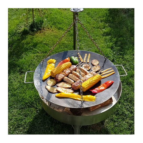 Wokpfanne für Grill mit Aufhängung Outdoor - Dreibein - Schwenkgrill - 60cm | Schwenkgrill Shop