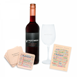 Geschenkset “POTT-Liebe” – POTTWEIN Rot 2020er Dornfelder | Deine Wörter