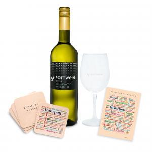 Geschenkset “POTT-Liebe” – POTTWEIN Weiß 2020er Auxerrois | Deine Wörter