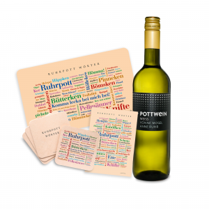 Geschenkset “POTTWEIN für Zwei” – POTTWEIN Weiß 2020er Auxerrois | Deine Wörter