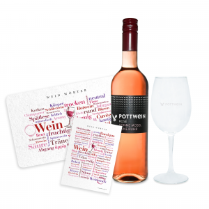 Geschenkset “Wein-Liebe” – POTTWEIN Rosé 2020er | Deine Wörter
