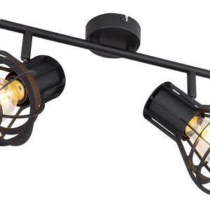 Globo Clastra Deckenstrahler schwarz matt 2x E27 dimmbar 29,5x13x22,5cm | CHT Onlineshop