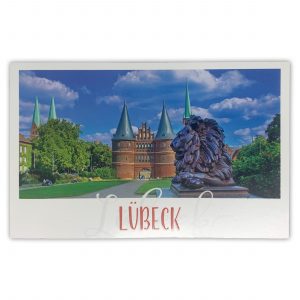 Ansichtskarte Lübeck – Löwe vor Holstentor | Lübeck Places Shop