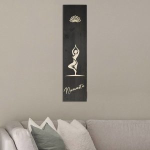 Wandbild aus Holz 20x80cm YOGA “Vrksasana – Baum” – Raumzutaten.de | Online Shop | raumzutaten