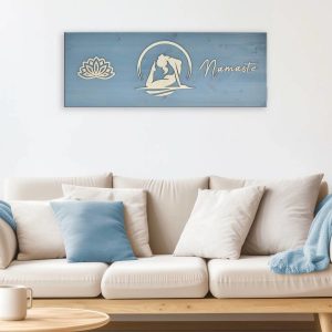 Wandbild aus Holz 80x30cm YOGA “Poorna Bhujangasana – Königskobra” – Raumzutaten.de | Online Shop | raumzutaten