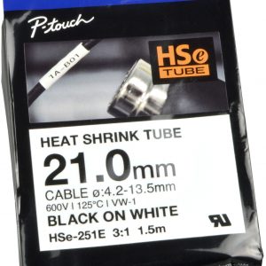 Brother Schrumpfschlauch HSe-251E schwarz auf weiß 21mm x 1,5m | Tonerpreis