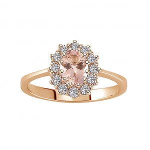 Morganit Diamant Ring Rotgold 585 | Diamondoro.de