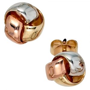 Ohrstecker Gold 585 tricolor | Diamondoro.de