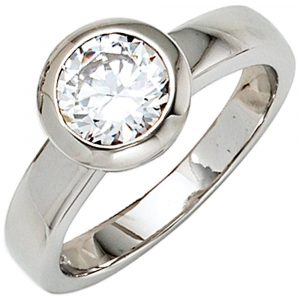 Solitär Zirkonia Ring Silber 925 | Diamondoro.de