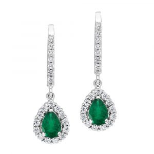 Smaragd Diamant Ohrringe Weißgold 585 | Diamondoro.de