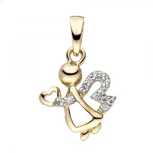 Zirkonia Anhänger Engel Gelbgold 333 | Diamondoro.de