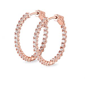 Zirkonia Creolen Silber rosévergoldet | Diamondoro.de