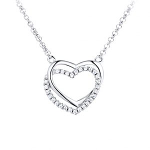 Zirkonia Herz Collier Silber 925 | Diamondoro.de