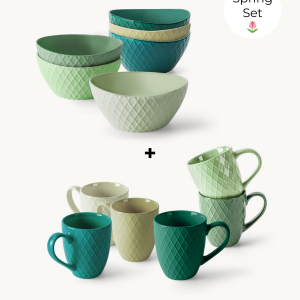 Frühlingsmorgen im perfekten Duo Palmanova 12 teilig – Kaffeetassen & Schüsseln | MIAMIO