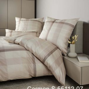 Janine Janine Interlock-Jersey Bettwäsche CARMEN S 55112 braun beige Größe: 135×200 cm + 80×80 cm | Janine Bettwäsche