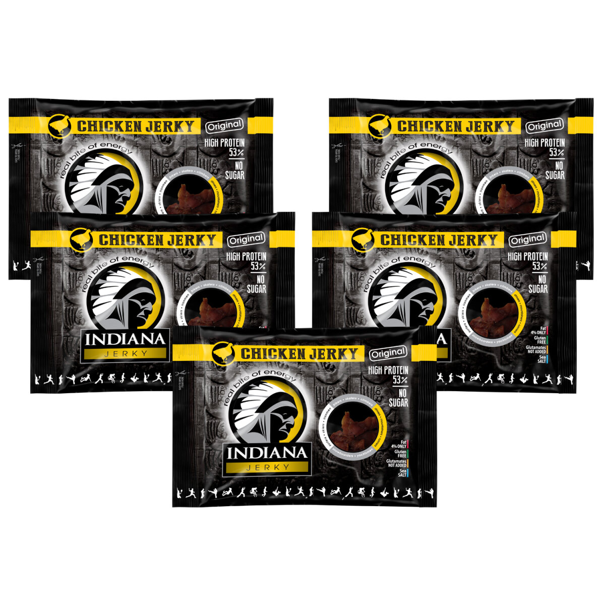 INDIANA Chicken Jerky - 90g 5er Pack | indiana-jerky